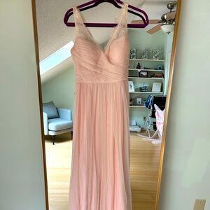 BHLDN peach gown. Comes with belt (also BHLDN) that ties in the back.